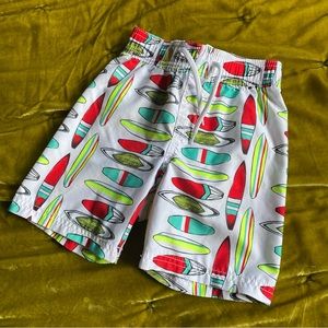 Old Navy Toddler Boys White Surfboard Swim Trunks